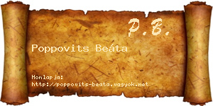 Poppovits Beáta névjegykártya